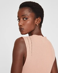 Sleeveless Ribbed Pointelle Dress