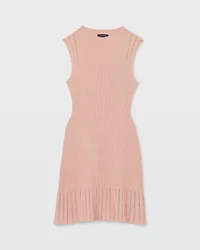 Sleeveless Ribbed Pointelle Dress