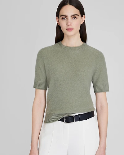 Short Sleeve Boiled Cashmere Tee