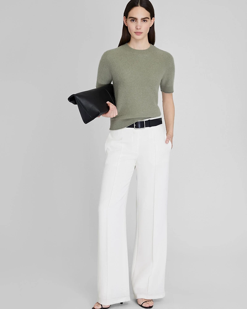 Short Sleeve Boiled Cashmere Tee