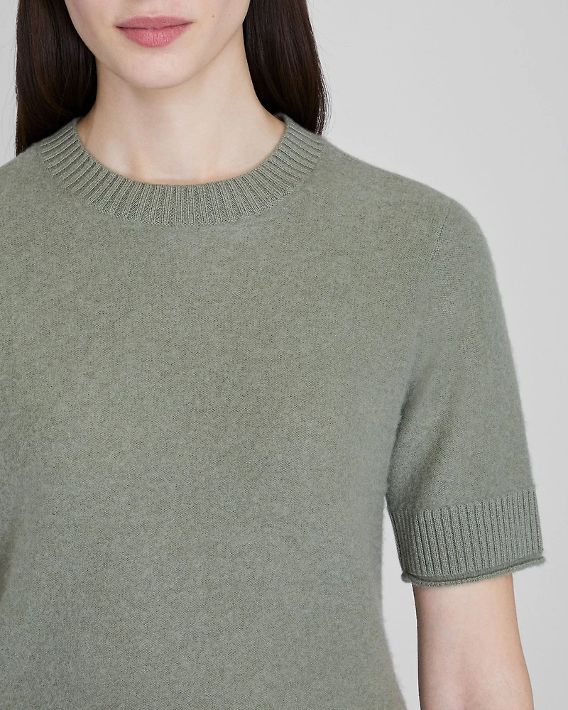 Short Sleeve Boiled Cashmere Tee