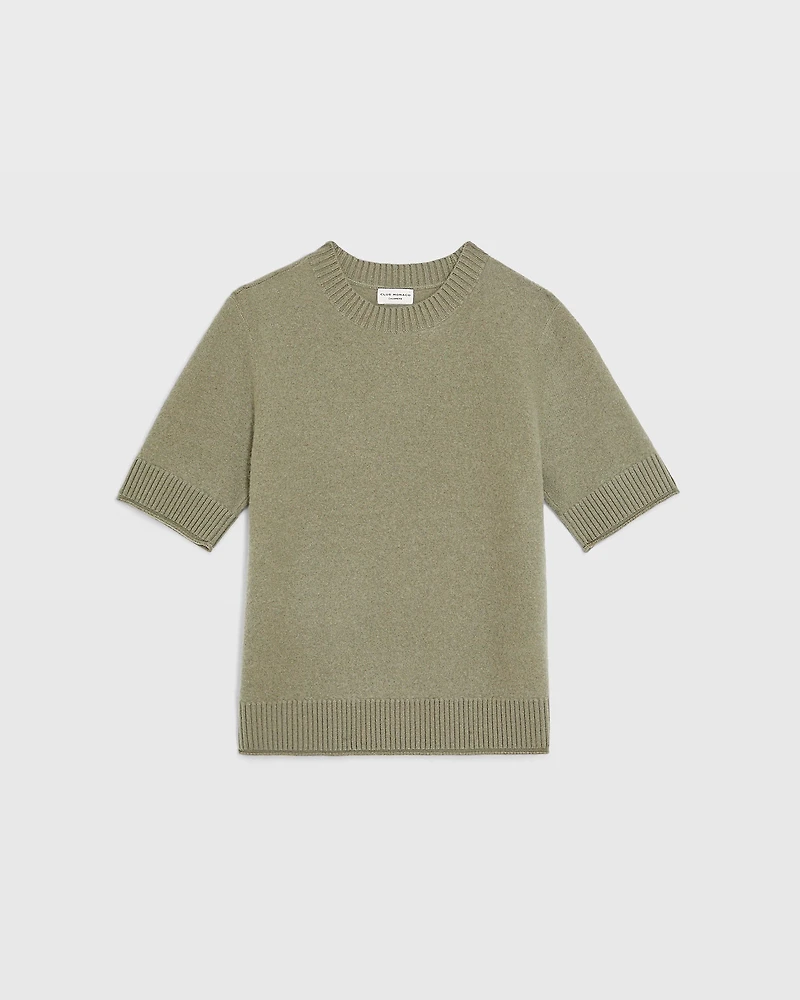 Short Sleeve Boiled Cashmere Tee
