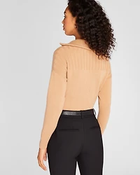 Cashmere Ribbed Quarter-Zip Sweater