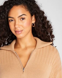 Cashmere Ribbed Quarter-Zip Sweater