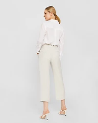 Belted Linen Blend Trouser