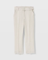 Belted Linen Blend Trouser