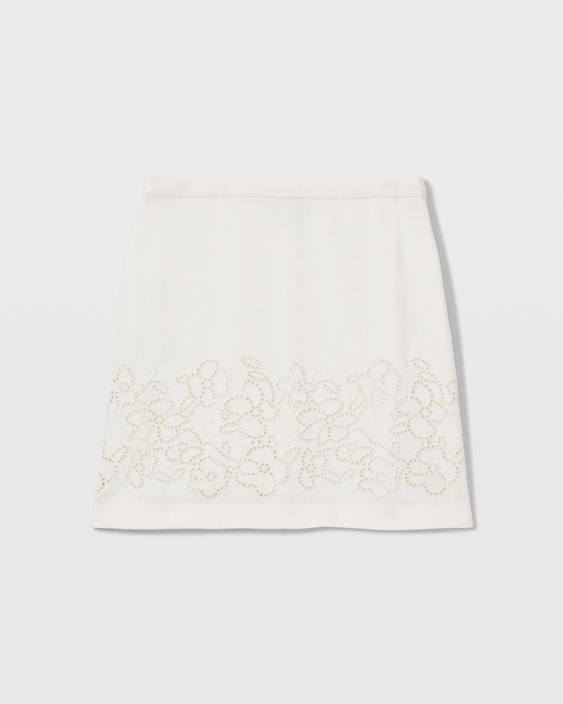 Embroidered Eyelet Mini Skirt