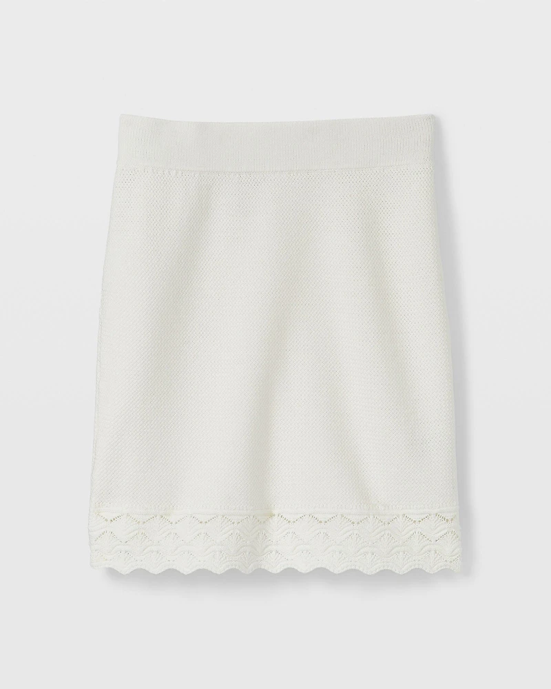 Pointelle Detail Mini Skirt