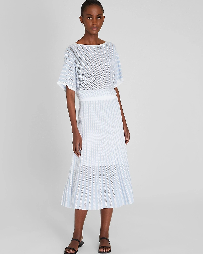 Novelty Pointelle Stripe Skirt