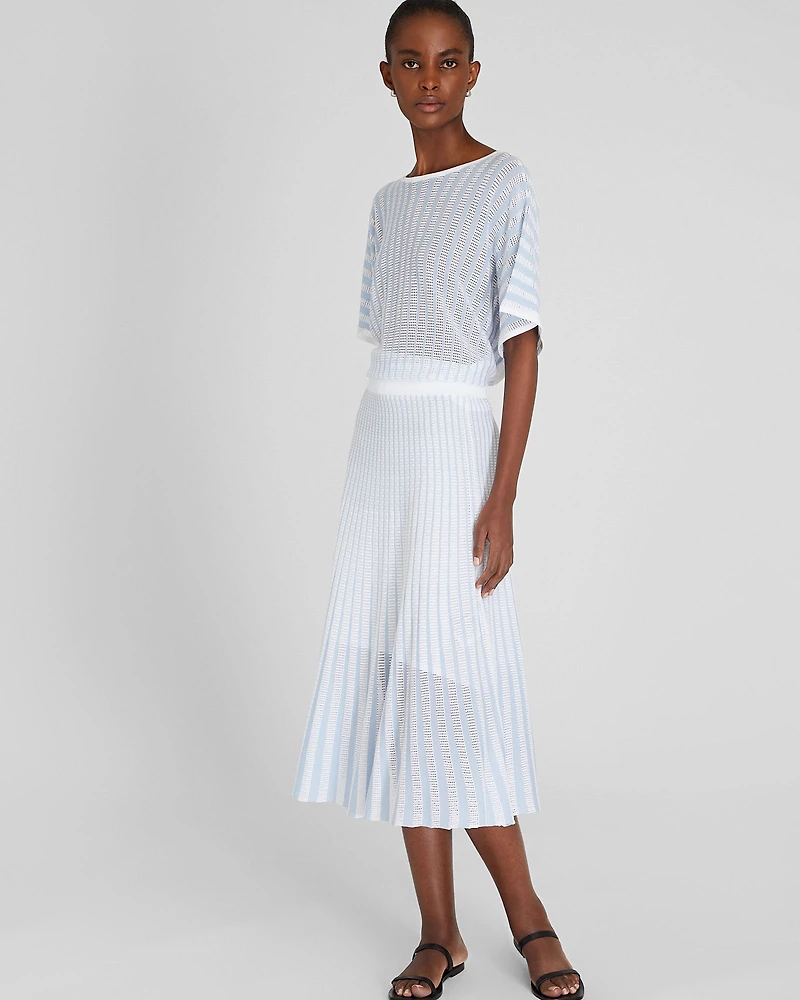 Novelty Pointelle Stripe Skirt