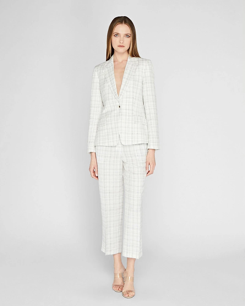 Plaid Signature Linen Blend Blazer