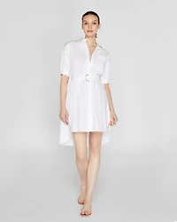 Novel Pleated Shirt Dress