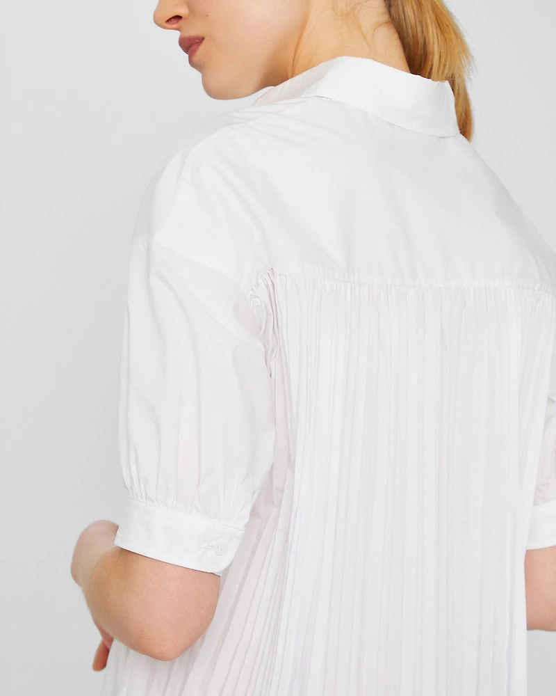 Novel Pleated Shirt Dress