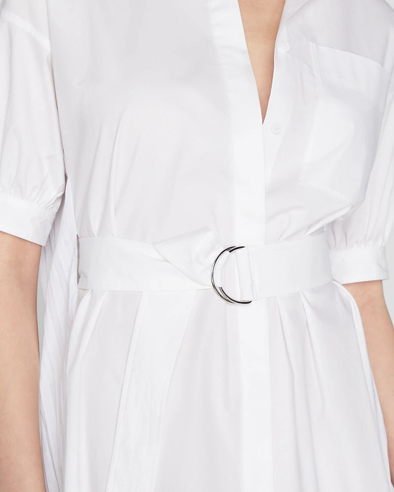 Novel Pleated Shirt Dress
