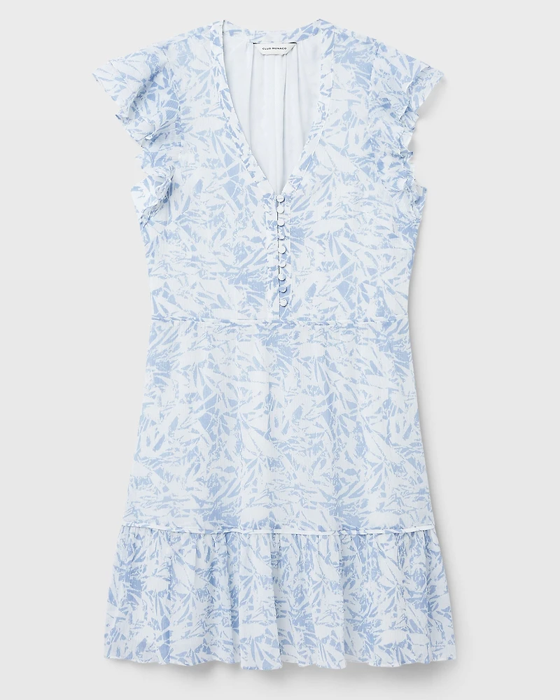Flutter Sleeve Floral Print Dress