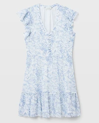 Flutter Sleeve Floral Print Dress