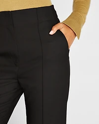 High-Rise Piqué Pintuck Trouser