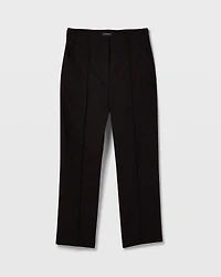 High-Rise Piqué Pintuck Trouser