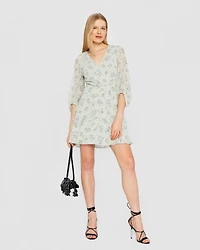 Pitched Sleeve Mini Dress