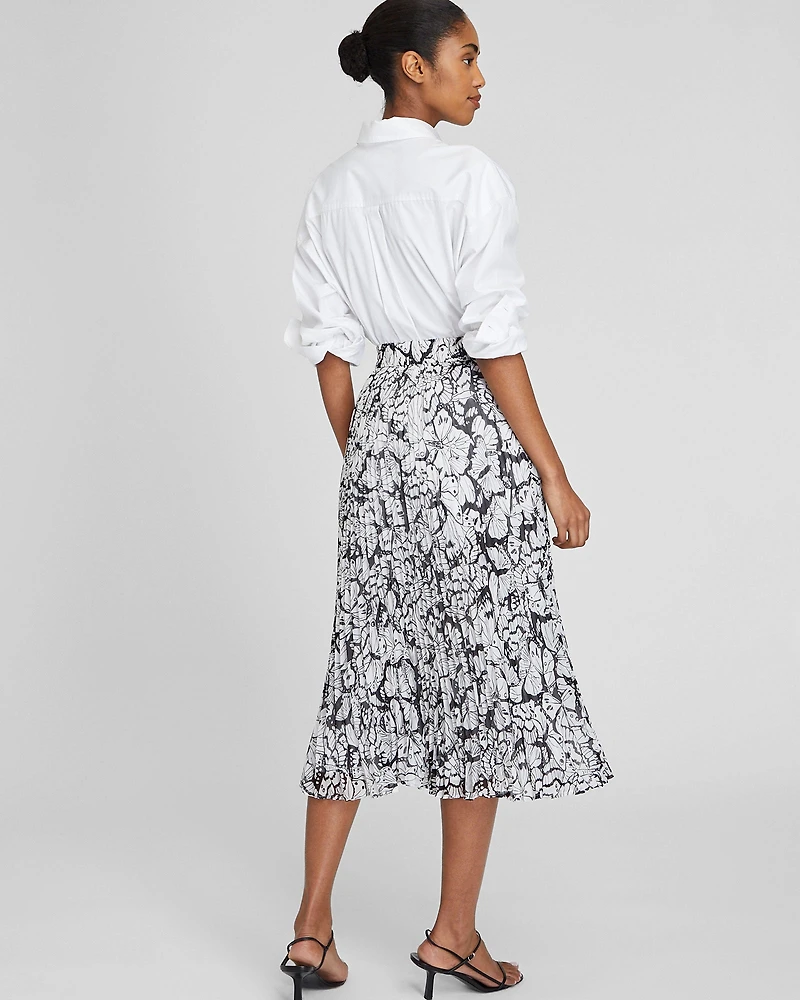 Printed Pleat Skirt