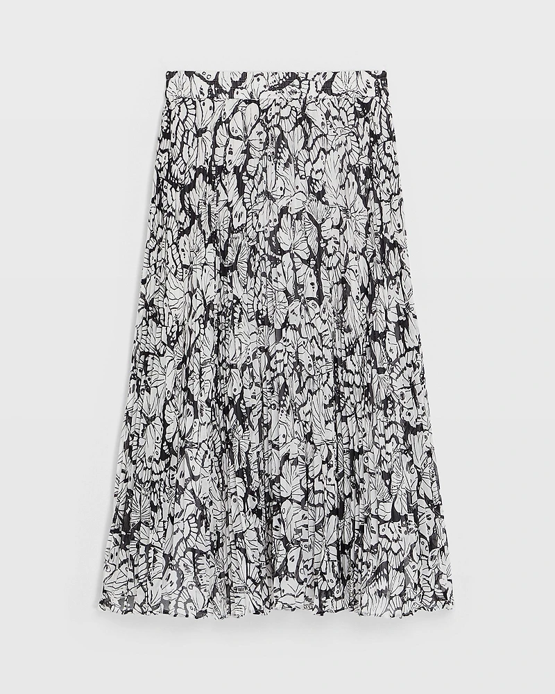 Printed Pleat Skirt