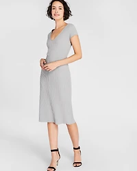 Sleeveless V-Neck Sweater Dress