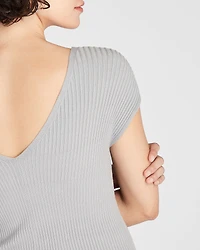 Sleeveless V-Neck Sweater Dress