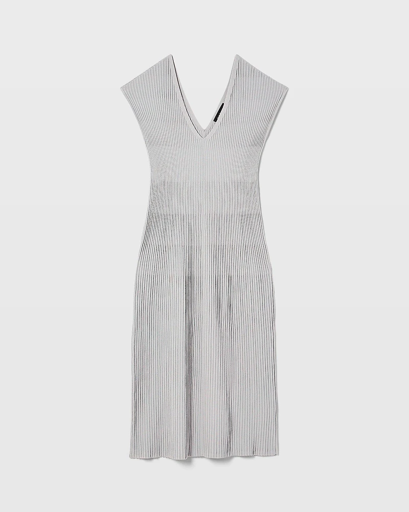 Sleeveless V-Neck Sweater Dress