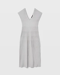 Sleeveless V-Neck Sweater Dress