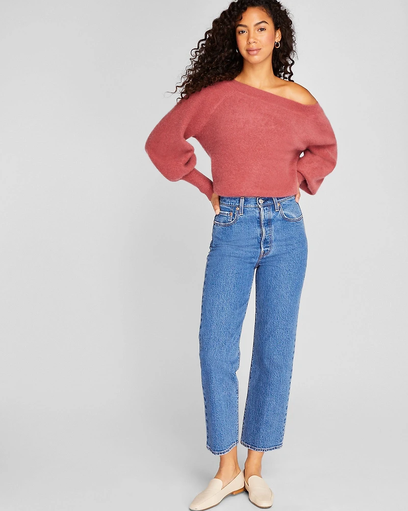 Off-The-Shoulder Cashmere Sweater