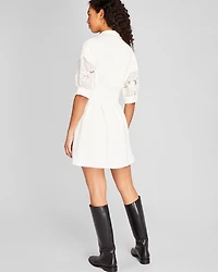 Embroidered Balloon Sleeve Dress