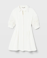 Embroidered Balloon Sleeve Dress