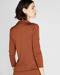 Long-Sleeve Ribbed Cardi