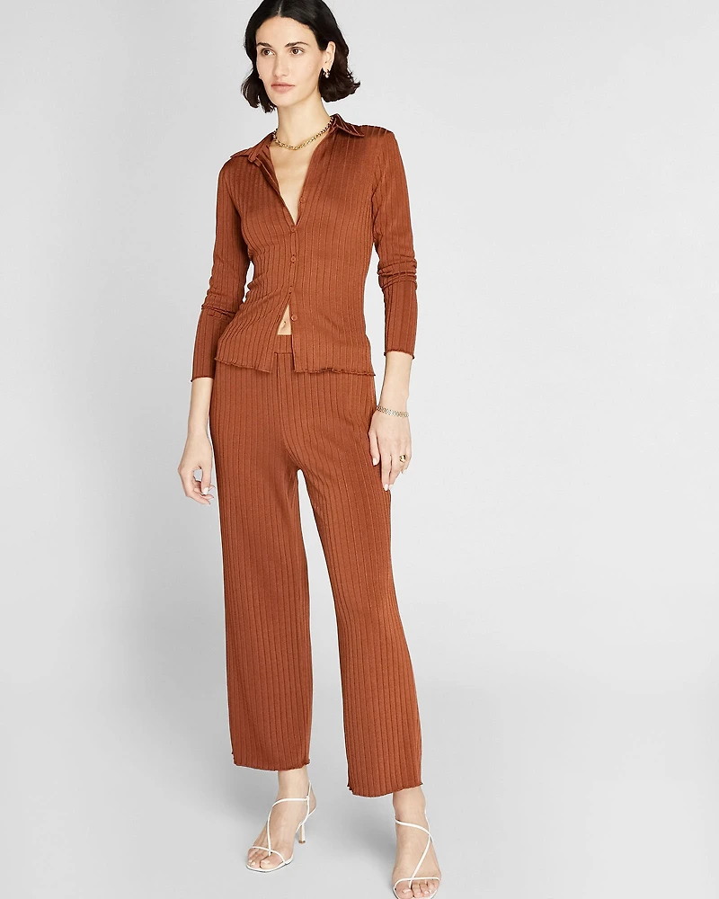 Long-Sleeve Ribbed Cardi
