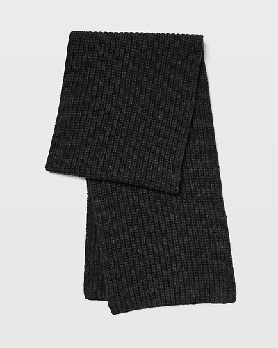 Wool Blend Ribbed-Knit Scarf