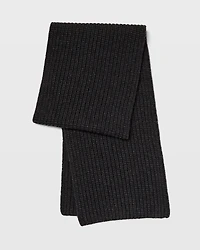 Wool Blend Ribbed-Knit Scarf