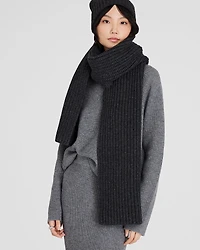 Wool Blend Ribbed-Knit Scarf