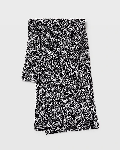 Wool Blend Ribbed-Knit Scarf