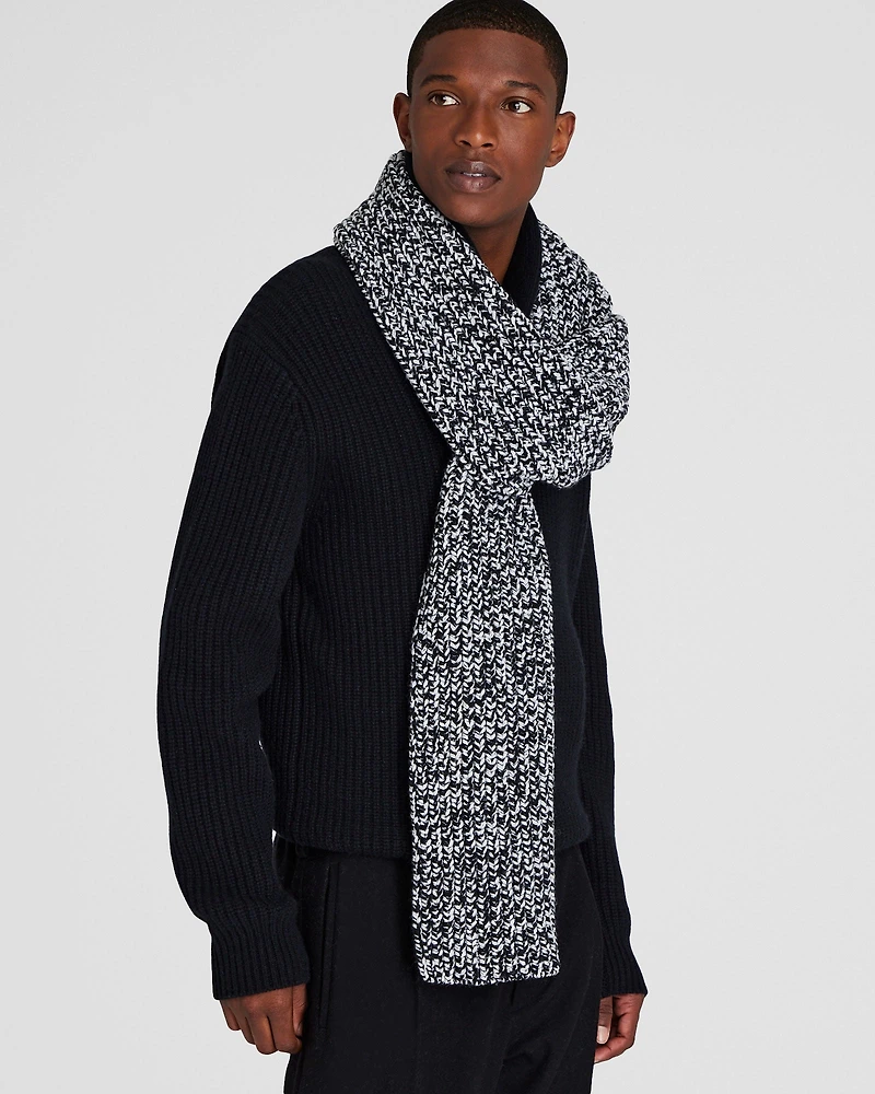 Wool Blend Ribbed-Knit Scarf