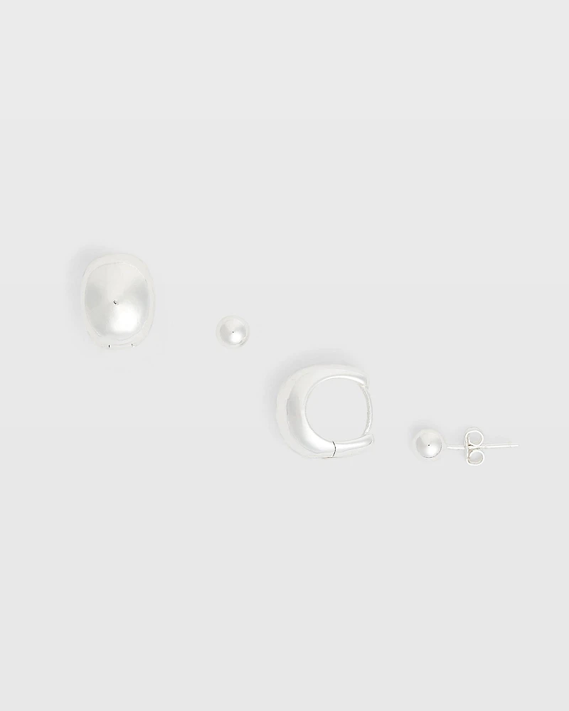 Tapered Hoop Earring Set