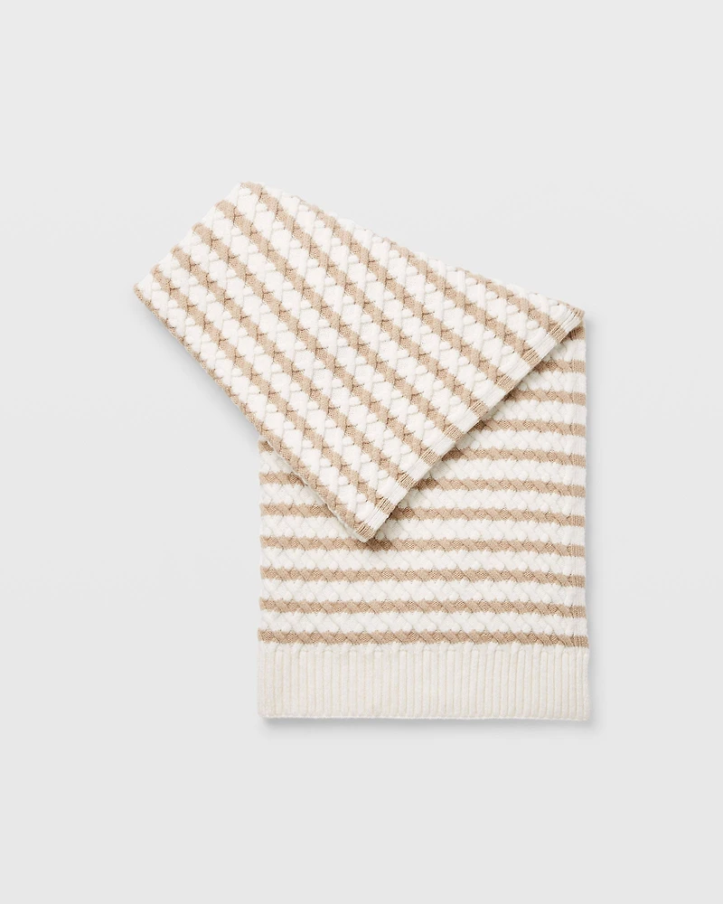 Striped Cable Blanket