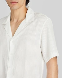 Short Sleeve Camp Collar Seersucker Shirt