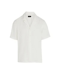 Short Sleeve Camp Collar Seersucker Shirt