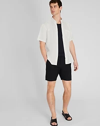 Short Sleeve Slim Linen Shirt