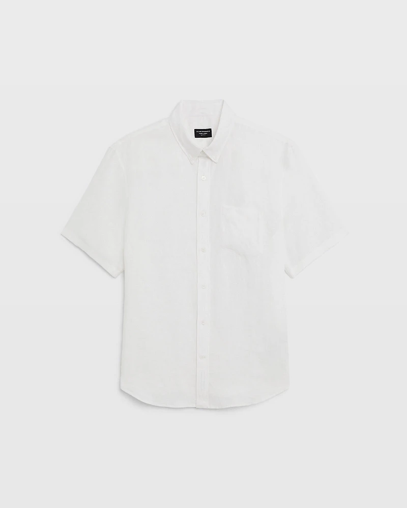 Short Sleeve Slim Linen Shirt