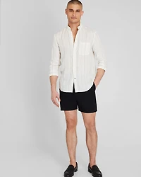 Long Sleeve Wide Stripe Linen Shirt