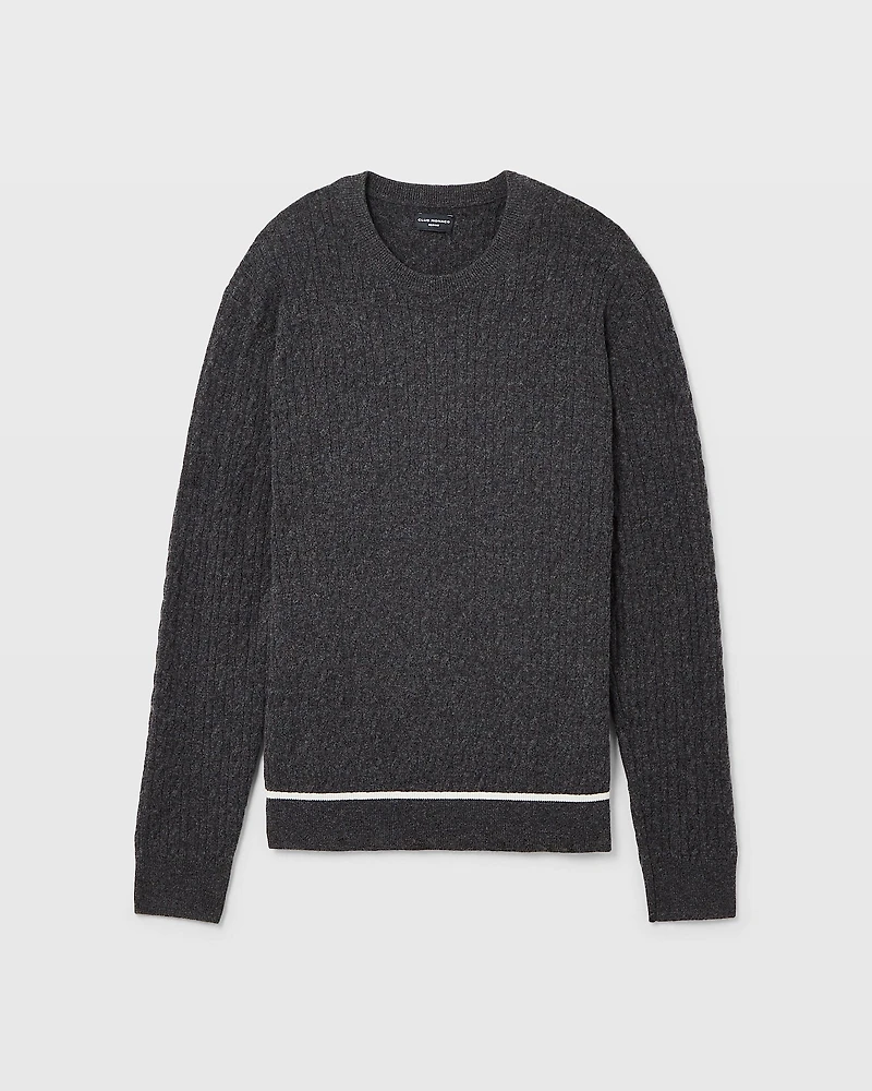 Cable Tipped Crewneck