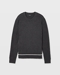 Cable Tipped Crewneck