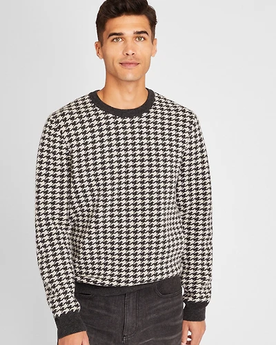 Wool Houndstooth Crewneck