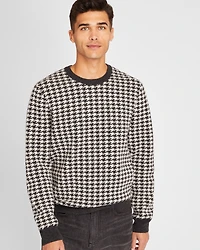 Wool Houndstooth Crewneck